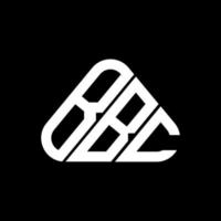 création de logo de lettre bbc avec graphique vectoriel, logo bbc simple et moderne en forme de triangle rond. vecteur