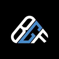 création de logo de lettre bgf avec graphique vectoriel, logo bgf simple et moderne en forme de triangle rond. vecteur