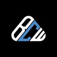 création de logo de lettre bcw avec graphique vectoriel, logo bcw simple et moderne en forme de triangle rond. vecteur