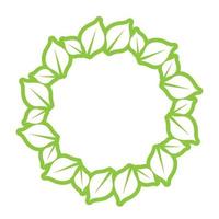 logo de cercle de décoration verte feuille et modèle de vecteur de symbole