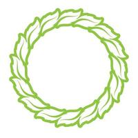 logo de cercle de décoration verte feuille et modèle de vecteur de symbole