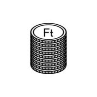 symbole d'icône de devise hongroise. forint hongrois, huf. illustration vectorielle vecteur