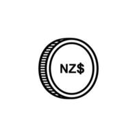 symbole d'icône de devise néo-zélandaise. dollar néo-zélandais, signe nzd. illustration vectorielle vecteur