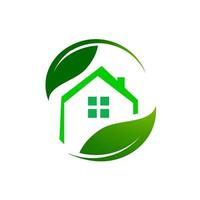 illustrations vectorielles de logo de bâtiment vert respectueux de l'environnement vecteur