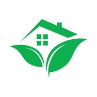 maison respectueuse de l'environnement eco green house logo vector icon design