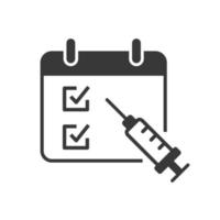 programmer l'icône de vaccination sur fond blanc. illustration vectorielle. vecteur