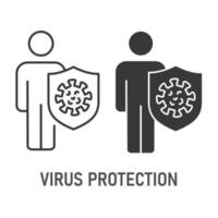 icône de protection contre les virus sur fond blanc. illustration vectorielle. vecteur