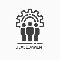 icône de développement. modèle de logo de travail d'équipe. illustration vectorielle. vecteur