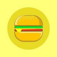 icône de burger de dessin animé de vecteur isolé sur fond blanc. hamburger de nourriture de dessin animé isolé.