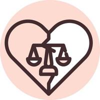 loi sur le divorce légal, illustration, vecteur sur fond blanc.