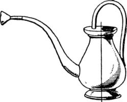 pot à bec de tuyau moderne, illustration vintage. vecteur