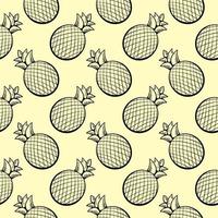 petit ananas, motif sans couture sur fond beige. vecteur