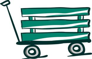 Chariot de transport vert, illustration, vecteur sur fond blanc
