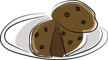 biscuit au chocolat, illustration, vecteur sur fond blanc.