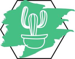 cactus saguaro dans un pot, icône illustration, vecteur sur fond blanc