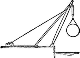 grue à flèche, illustration vintage. vecteur