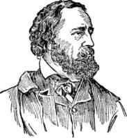 alfred tennyson, illustration vintage vecteur