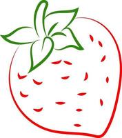 dessin de fraise, illustration, vecteur sur fond blanc.