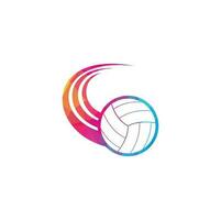 logo de volley-ball. création de logo de ballon de volley-ball. logo joueur de volley-ball vecteur