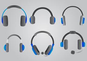 Bleu Casque Vector Set