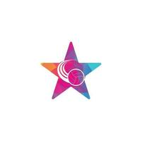 logo de concept de forme d'étoile de volley-ball. création de logo de ballon de volley-ball. vecteur