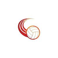 logo de volley-ball. création de logo de ballon de volley-ball. logo joueur de volley-ball vecteur