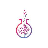 arbre vert pour l'inspiration de conception de logo de laboratoire. concept de logo de laboratoire agricole. vecteur