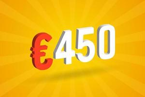 Symbole de texte vectoriel 3d de devise de 451 euros. 3d 451 euro union européenne argent vecteur de stock