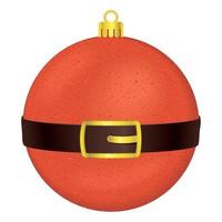 boule de noël avec ceinture de père noël vecteur