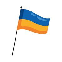 drapeau ukrainien en poteau vecteur