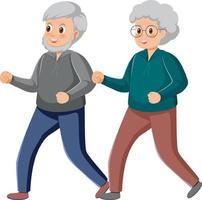 couple de personnes âgées en tenue d'exercice vecteur