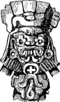 tête mexicaine en terre cuite illustration vintage vecteur