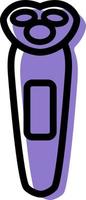 rasoir électrique violet, illustration, sur fond blanc. vecteur