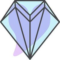 diamant de cristal, illustration, sur fond blanc. vecteur