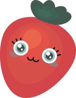 Cute fraise , illustration, vecteur sur fond blanc