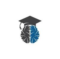 conception d'icônes de cerveau et de graduation cap. création de logos éducatifs et institutionnels. vecteur