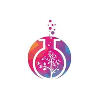 arbre vert pour l'inspiration de conception de logo de laboratoire. concept de logo de laboratoire agricole. vecteur