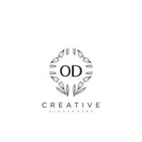 od lettre initiale fleur logo modèle vecteur art vectoriel premium