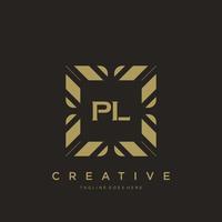 pl lettre initiale luxe ornement monogramme logo modèle vecteur