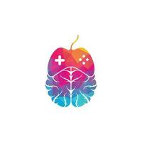 vecteur de logo de jeu de cerveau. création de logo cerveau et jeu