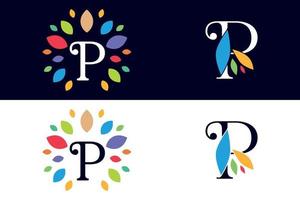création de logo lettre p art vectoriel