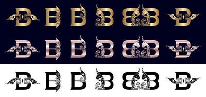logo d'entreprise b or vecteur