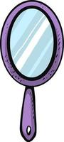 Miroir à main violet, illustration, vecteur sur fond blanc
