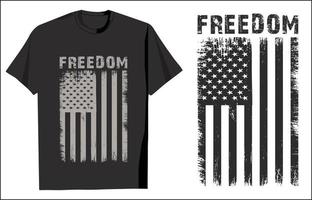 conception de t-shirt liberté avec drapeau usa vecteur
