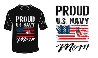 conception de t-shirt de maman marine fière de nous vecteur