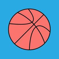 icônes de basket-ball sur fond blanc avec des bords gris orange. illustration de sport populaire vecteur