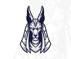 illustration vectorielle du logo de la mascotte anubis. fond blanc. vecteur