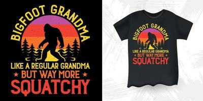 grand-père fête des pères drôle sasquatch rétro vintage bigfoot t-shirt design vecteur