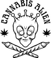 contour du logo extraterrestre kush vecteur