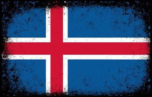 vieux sale grunge vintage islande drapeau national illustration vecteur